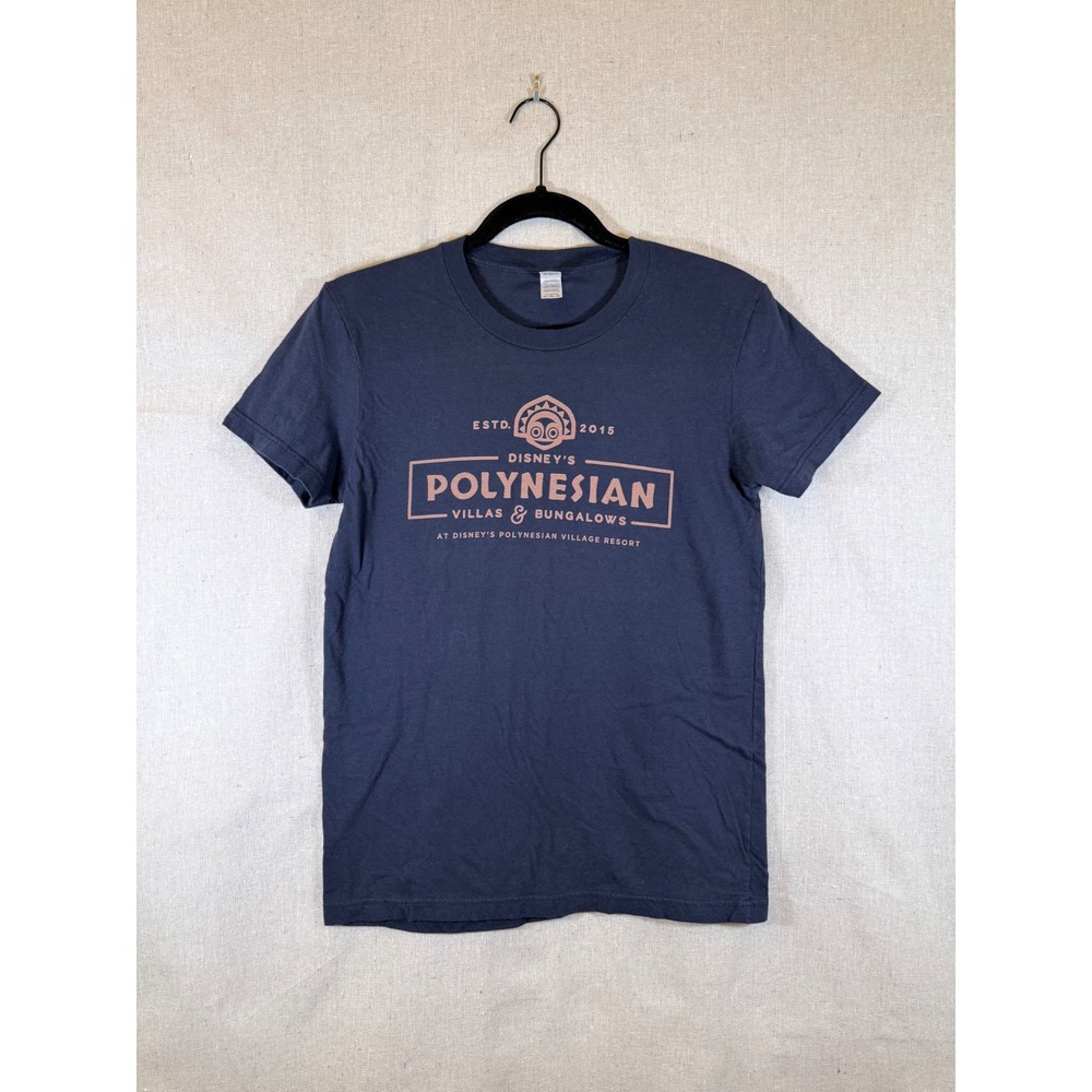 Disney Polynesian Village Resort Vacation Club T-Shirt Navy Blue Large Womens
